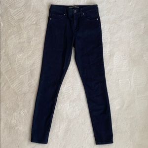 High rise ankle skinny jeans dark wash